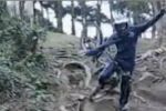 Gran golpe en bicicleta